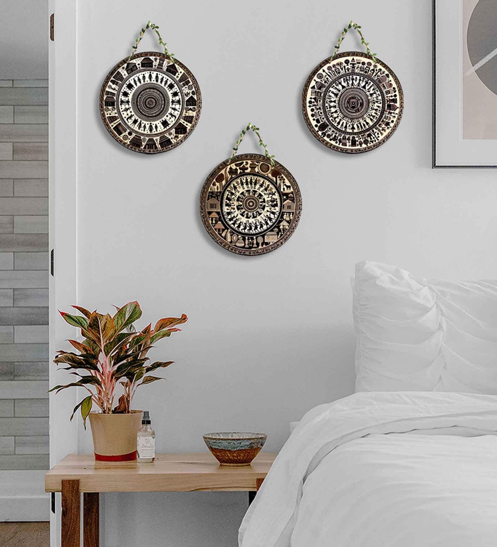3 Pcs Traditional Wooden Circle Set Hanging