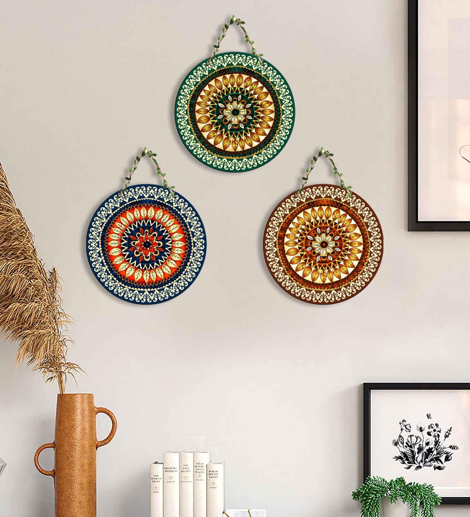 3 Pcs Traditional Wooden Circle Set Hanging