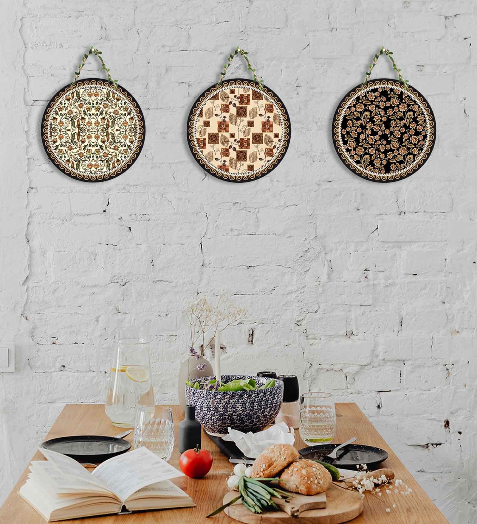 3 Pcs Wooden Circle Set Hanging