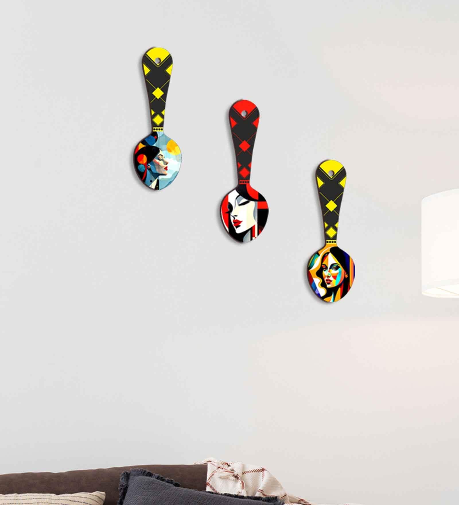 3 Pcs Women Wooden New Spoons Hanging