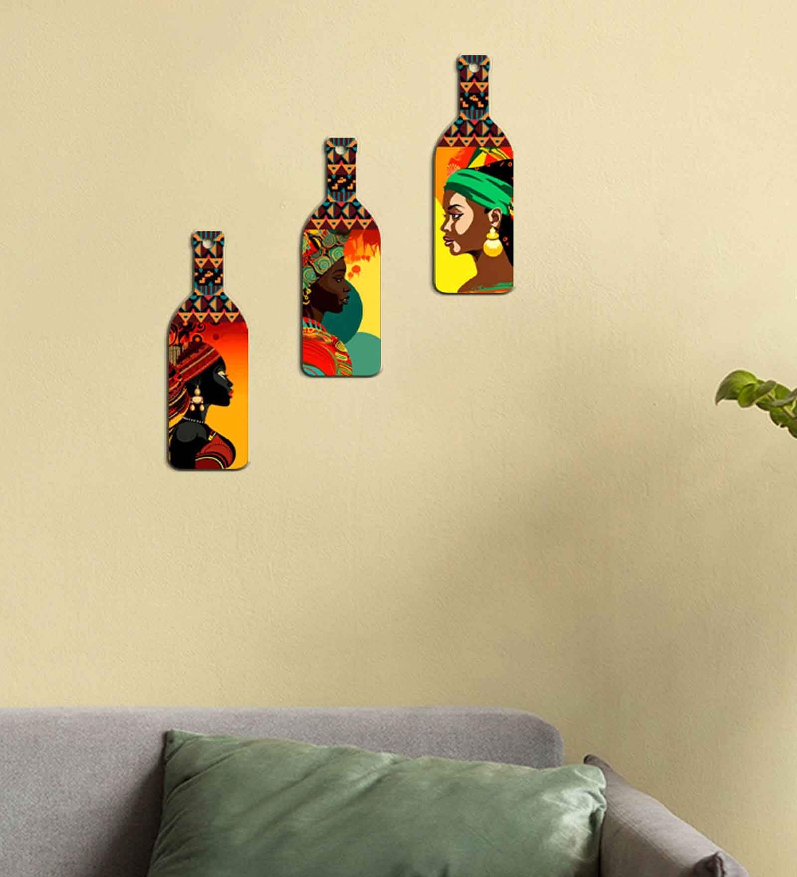 3 Pcs Wooden New Bottles Hanging