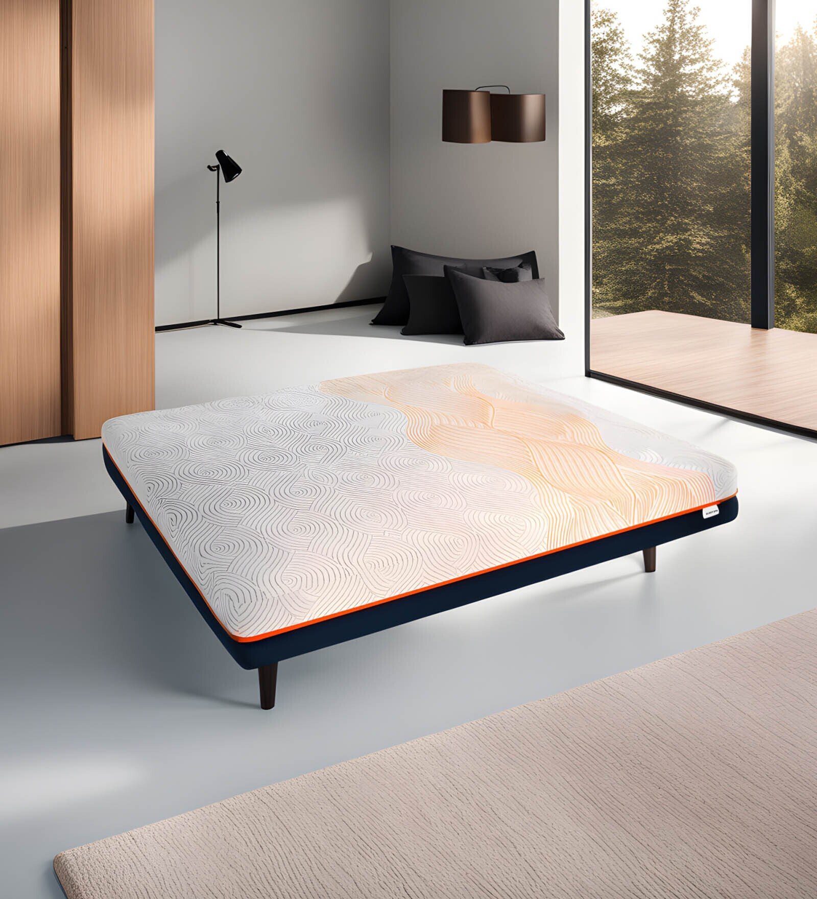 3-Zone Responsive Cooling Crystal Tech. Memory Foam 4 Inches Queen Size Mattress in White Colour