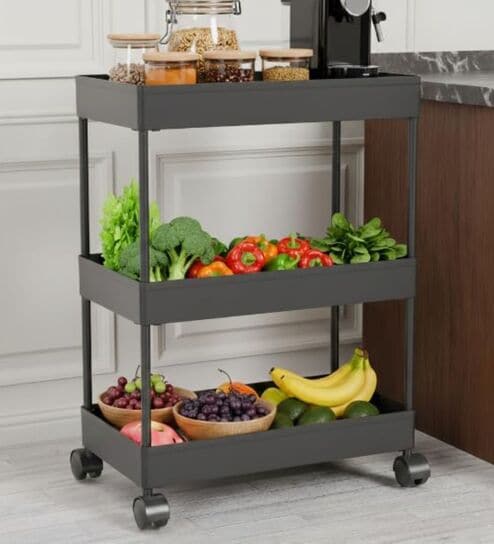 3 Layer Storage Organizer Powder Coated With Wheels