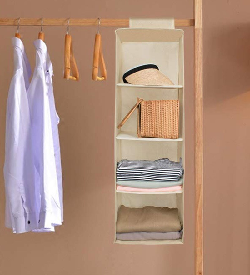 Buy 4 Commpartments Plastic Hanging Shelves In Cream By My Gift Booth