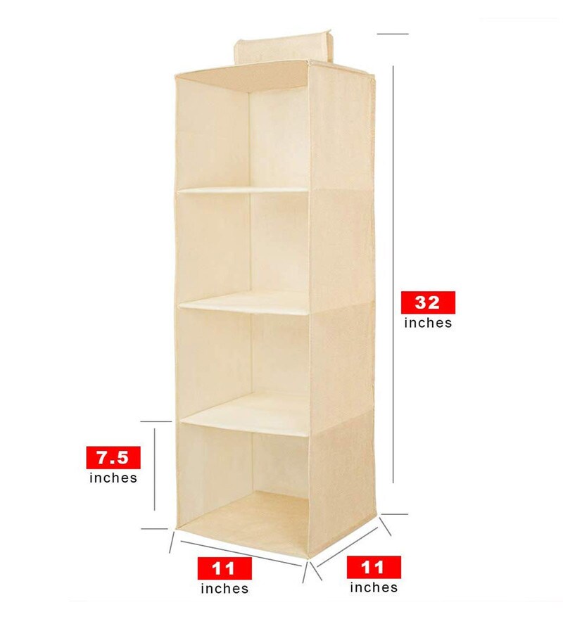 Buy 4 Commpartments Plastic Hanging Shelves In Cream By My Gift Booth