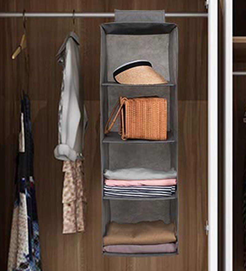 Buy 4 Commpartments Plastic Hanging Shelves In Grey By My Gift Booth