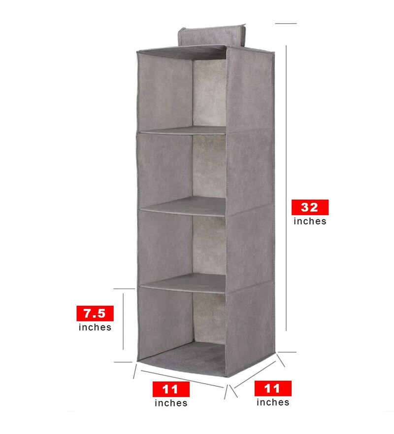 Buy 4 Commpartments Plastic Hanging Shelves In Grey By My Gift Booth