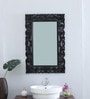 Black Mango Wood Visual Wall Mirror