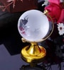 3.5 inch Golden Vastu/Feng Shui Crystal Globe for Success Good Luck and Prosperity