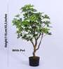 3.6Ft Artificial Umbrella Schefflera Tree Plant with Pot