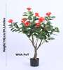 3.6Ft Artificial Hibiscus Flower Plant with Pot