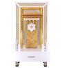 The Mandir Store Feet Swarnim White Wooden LED Mandir With Storage