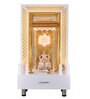The Mandir Store Feet Swarnim White Wooden LED Mandir With Storage