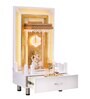 The Mandir Store Feet Swarnim White Wooden LED Mandir With Storage