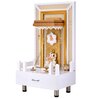 The Mandir Store Feet Swarnim White Wooden LED Mandir With Storage