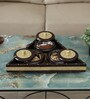 3 BOWL DRY FRUIT TRAY, METAL FITTING, CLASSIC THEME