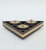 3 BOWL DRY FRUIT TRAY, METAL FITTING, CLASSIC THEME