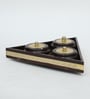 3 BOWL DRY FRUIT TRAY, METAL FITTING, CLASSIC THEME