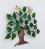 3 Brid Tree Multicolour Iron Wall Art