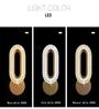 3 Colour LED Acrylic Crystal Golden Oval Wall Lamp
