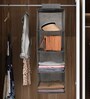 Grey Solid Plastic  Foldable Hanging Cloth Organiser With 4 Shelves