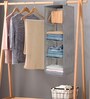 Grey Solid Plastic  Foldable Hanging Cloth Organiser With 4 Shelves