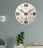 3 D Flower Multicolour Wood & Mdf Wall Clock