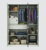 3 Door Wardrobe in Pearl Walnut & Grey Finish