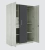 3 Door Wardrobe in Pearl Walnut & Grey Finish