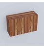 3 Doors Modular Wall Mounted Kitchen Cabinet with Adjustable Shelf in Aisan Walnut Finish