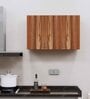 3 Doors Modular Wall Mounted Kitchen Cabinet with Adjustable Shelf in Aisan Walnut Finish