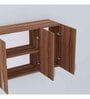 3 Doors Modular Wall Mounted Kitchen Cabinet with Adjustable Shelf in Aisan Walnut Finish
