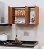 3 Doors Modular Wall Mounted Kitchen Cabinet with Adjustable Shelf in Aisan Walnut Finish