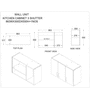 3 Doors Modular Wall Mounted Kitchen Cabinet with Adjustable Shelf in Plateau Apple Finish
