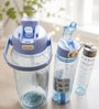 3-in-1 Blue Bottle Set with Straw & Lid
