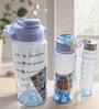 3-in-1 Blue Bottle Set with Straw & Lid