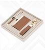 3 in 1 Brown Keychain , Pen and  Card Holder Combo Gift Set