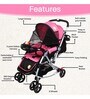 3 In 1 Grand Classy Baby Stroller & Pram In Pink Colour