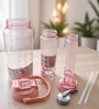 3-in-1 Pink Bottle Set with Straw & Lid