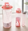 3-in-1 Pink Bottle Set with Straw & Lid