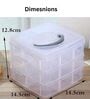 3 Layer 18 Grid Grids Clear Plastic Organizer Jewelry Storage Box