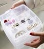 3 Layer 18 Grid Grids Clear Plastic Organizer Jewelry Storage Box