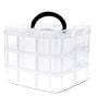 3 Layer 18 Grid Grids Clear Plastic Organizer Jewelry Storage Box