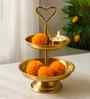 Gold Finish 3-Layer Tiered Metal Diya Stand