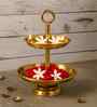 Gold Finish 3-Layer Tiered Metal Diya Stand
