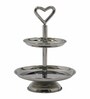 Silver Finish 3-Layer Tiered  Metal Diya Stand