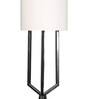 3 Legged Matte White Fabric Shade Floor Lamp with Black Base
