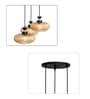 3-Light Amber Ribbed Glass Cluster Hanging Light