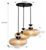 3-Light Amber Ribbed Glass Cluster Hanging Light