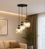 3-Light Clear Ribbed Glass Cluster Hanging Light